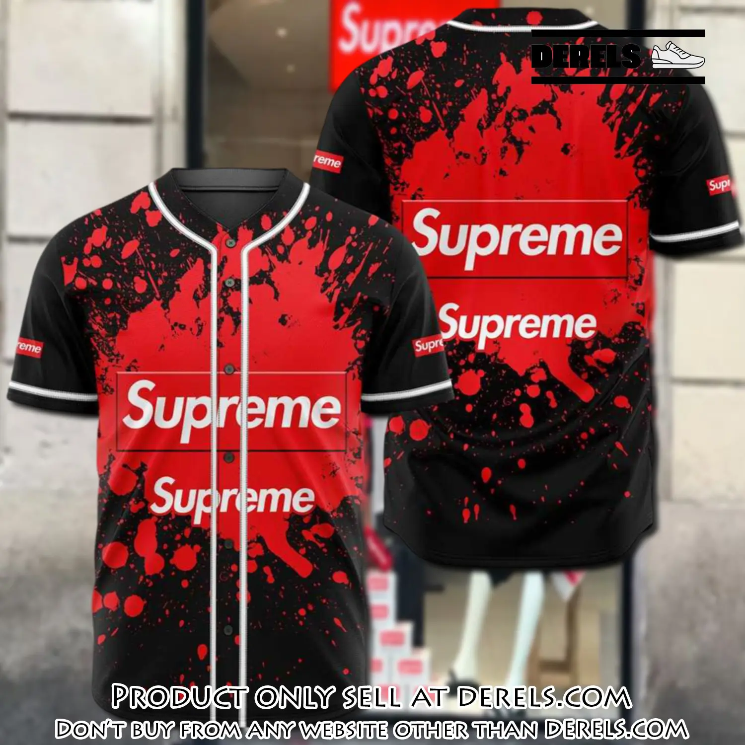 Supreme black baseball jersey shirt luxury bjs1237 dr1059657